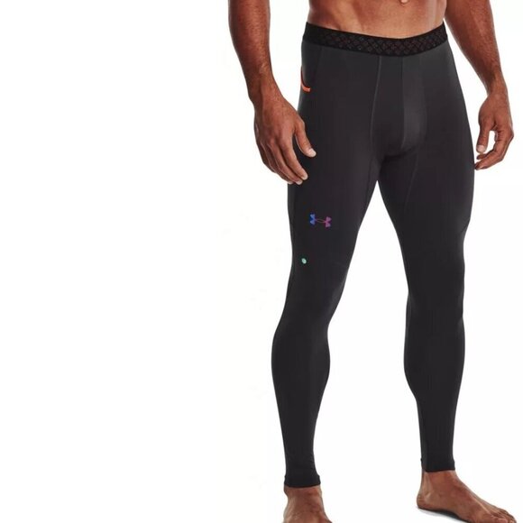 NWT Under Armour RUSH Coldgear Black Compression Leggings - Picture 1 of 10